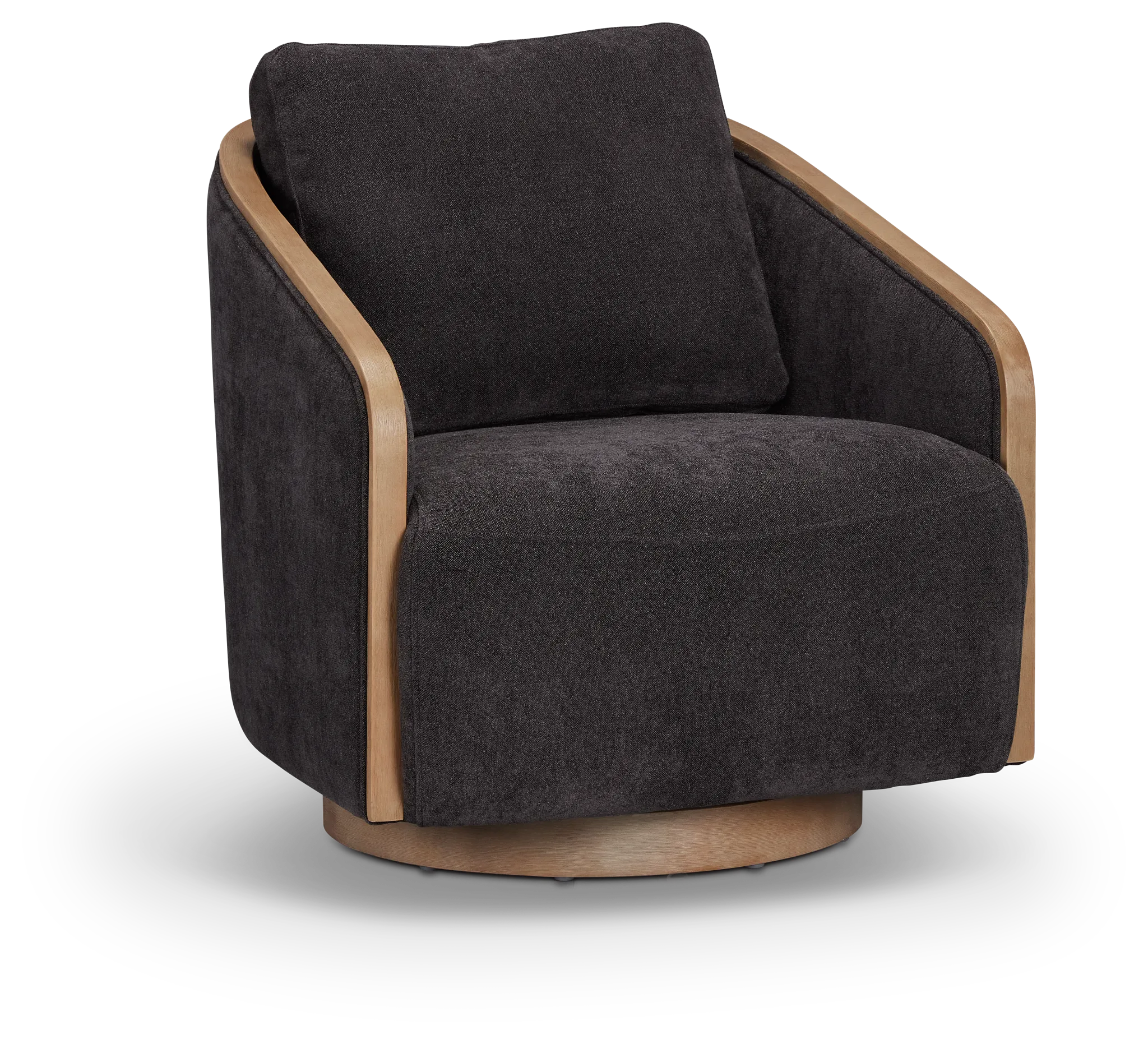 Campbell Dark Gray Fabric Swivel Accent Chair