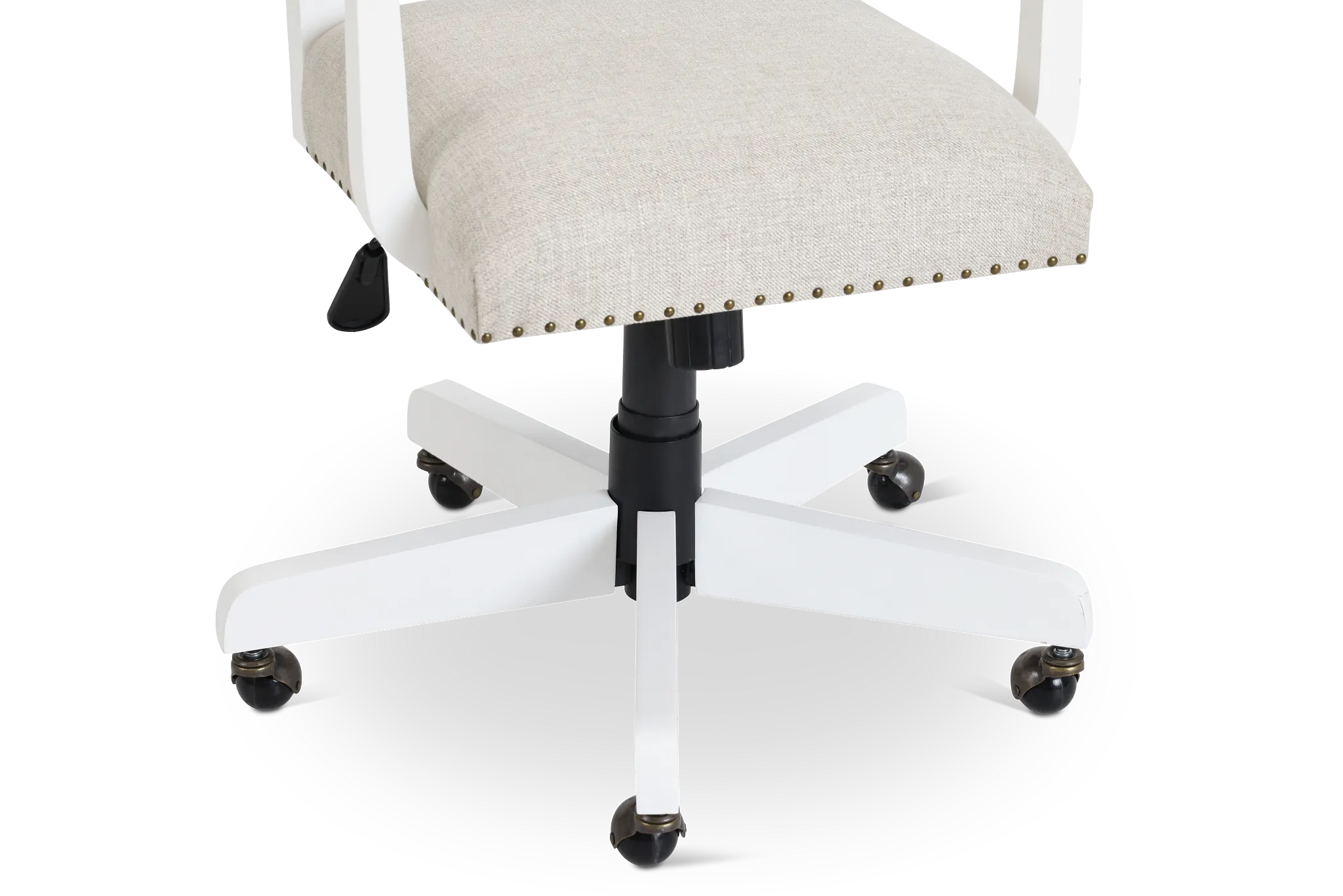 Newport Beige Wood Upholstered Desk Chair
