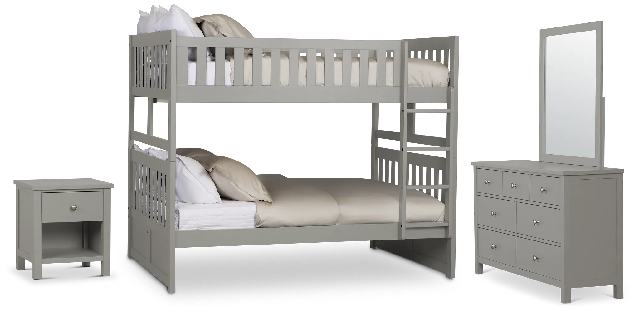 Charleston Gray Bunk Bed Bedroom