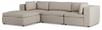 Destin Sutton Beige Fabric 4-piece Bumper Sectional