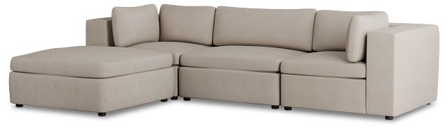 Destin Sutton Beige Fabric 4-piece Bumper Sectional