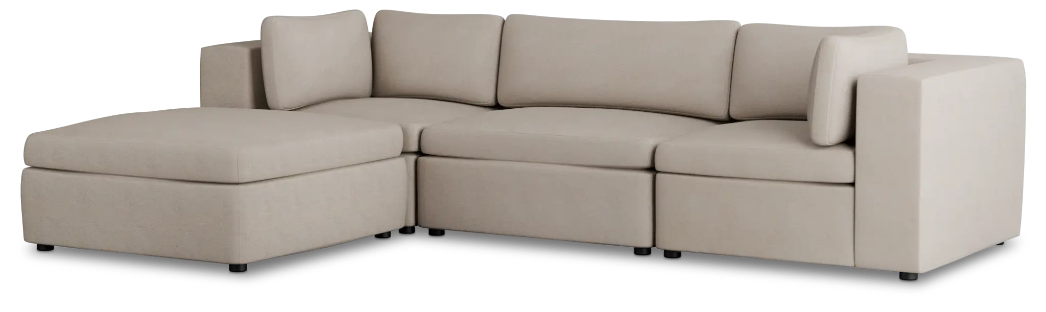 Destin Sutton Beige Fabric 4-piece Bumper Sectional Destin Sutton Beige Fabric 4-piece Bumper Sectional