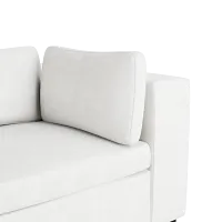 Destin Sutton White Fabric 4-piece Bumper Sectional