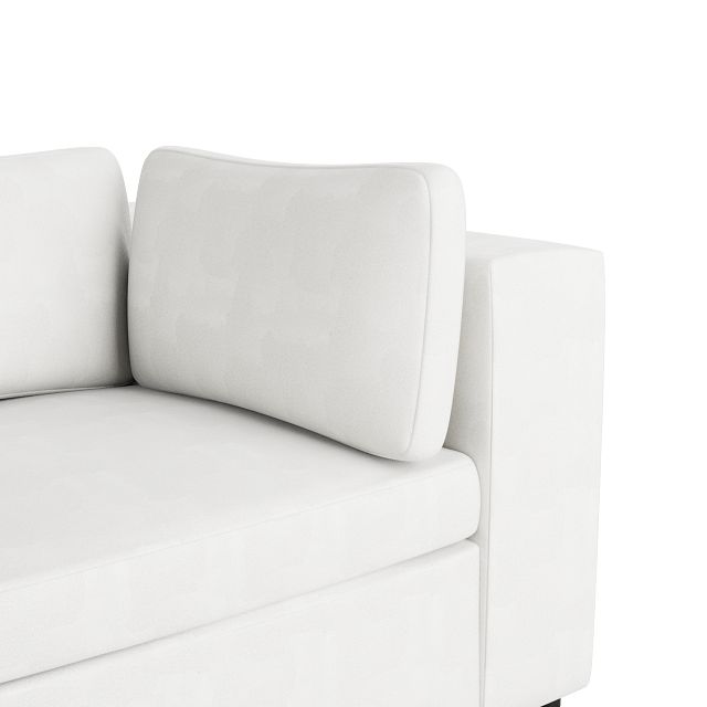 Destin Sutton White Fabric 4-piece Bumper Sectional