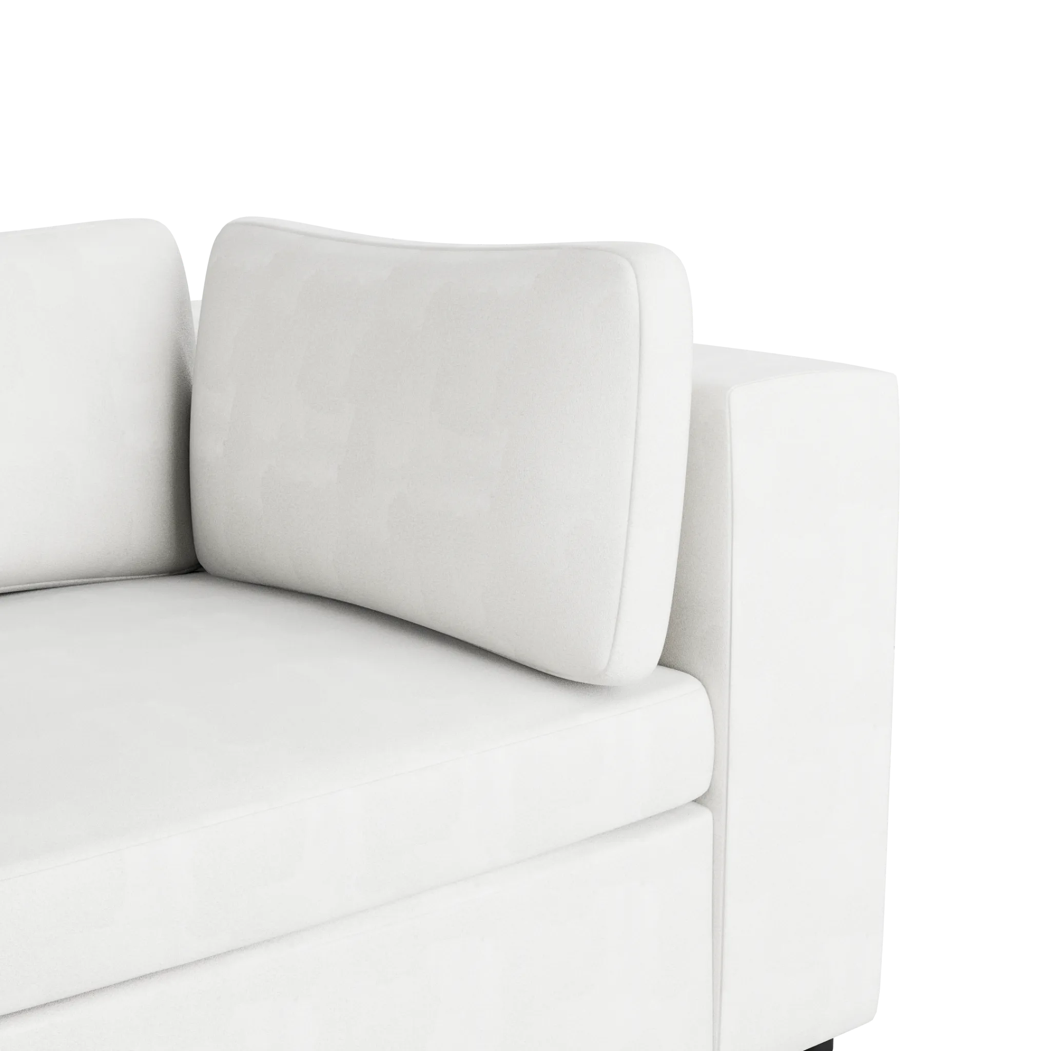 Destin Sutton White Fabric 4-piece Bumper Sectional