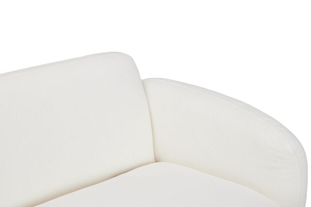 Halsey White Fabric Medium Right Facing Cuddler Sectional