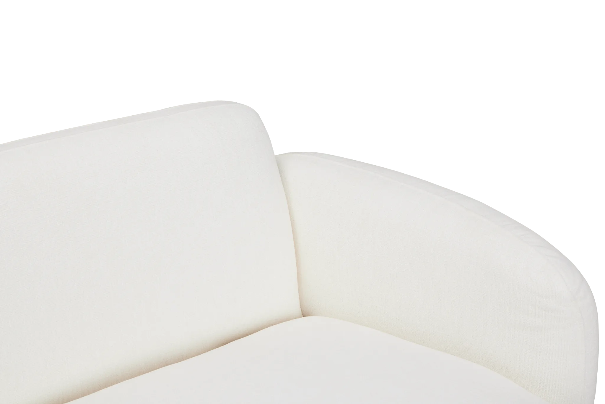 Halsey White Fabric Medium Right Facing Cuddler Sectional