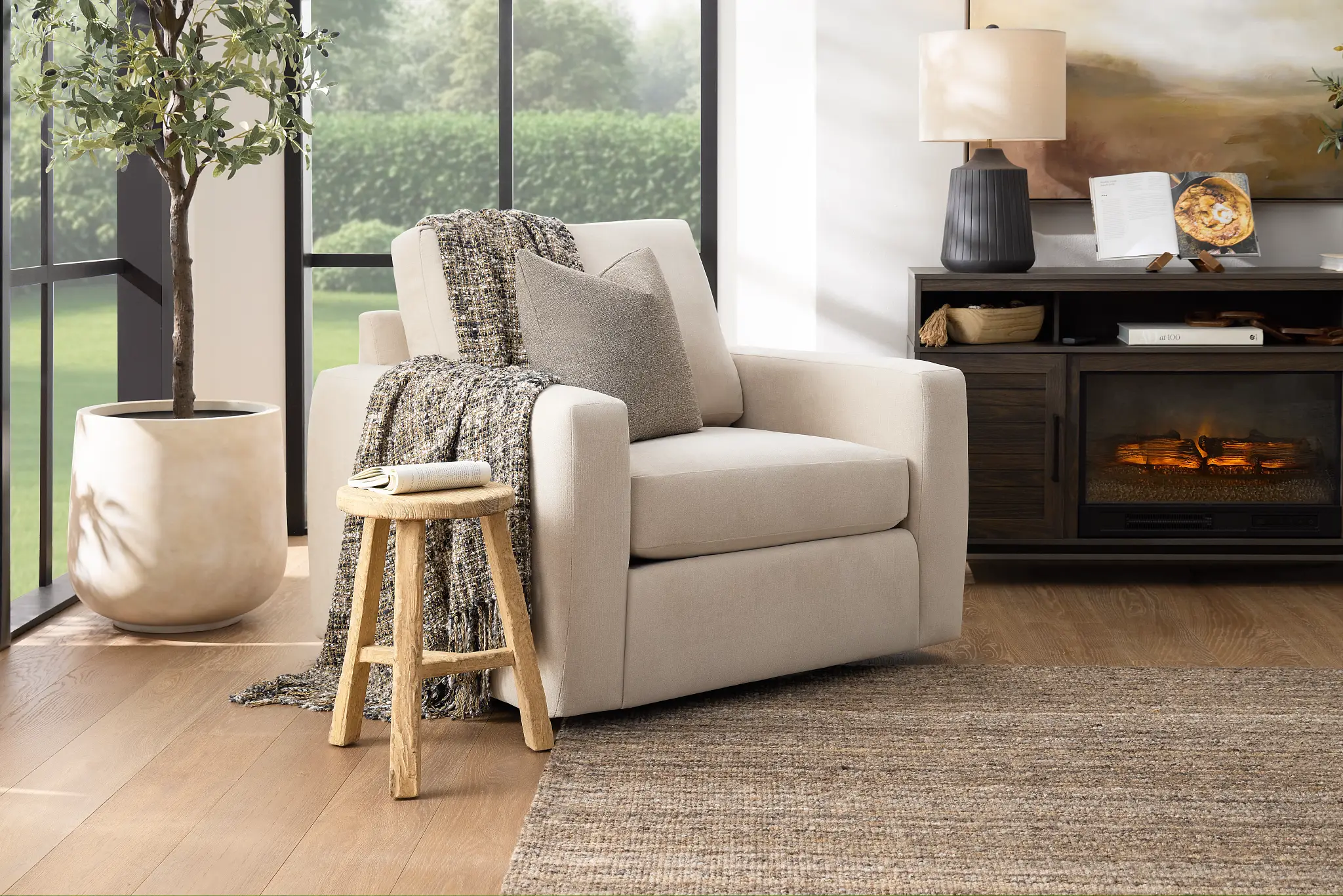 Citymod Beige Fabric Swivel Chair Citymod Beige Fabric Swivel Chair