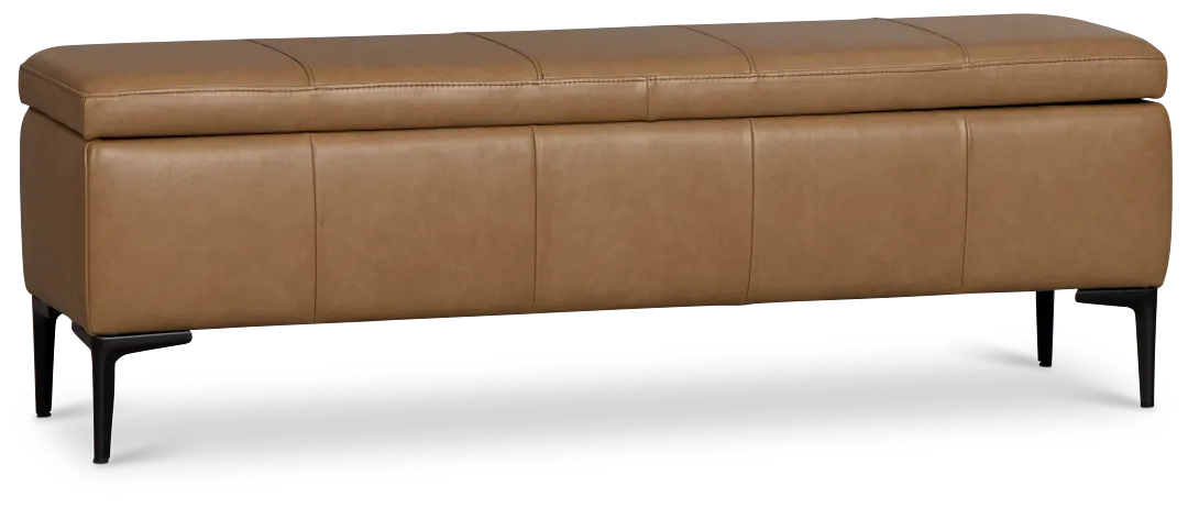 Highland Dark Brown Storage Upholstered Bench