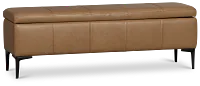 Highland Dark Brown Storage Upholstered Bench