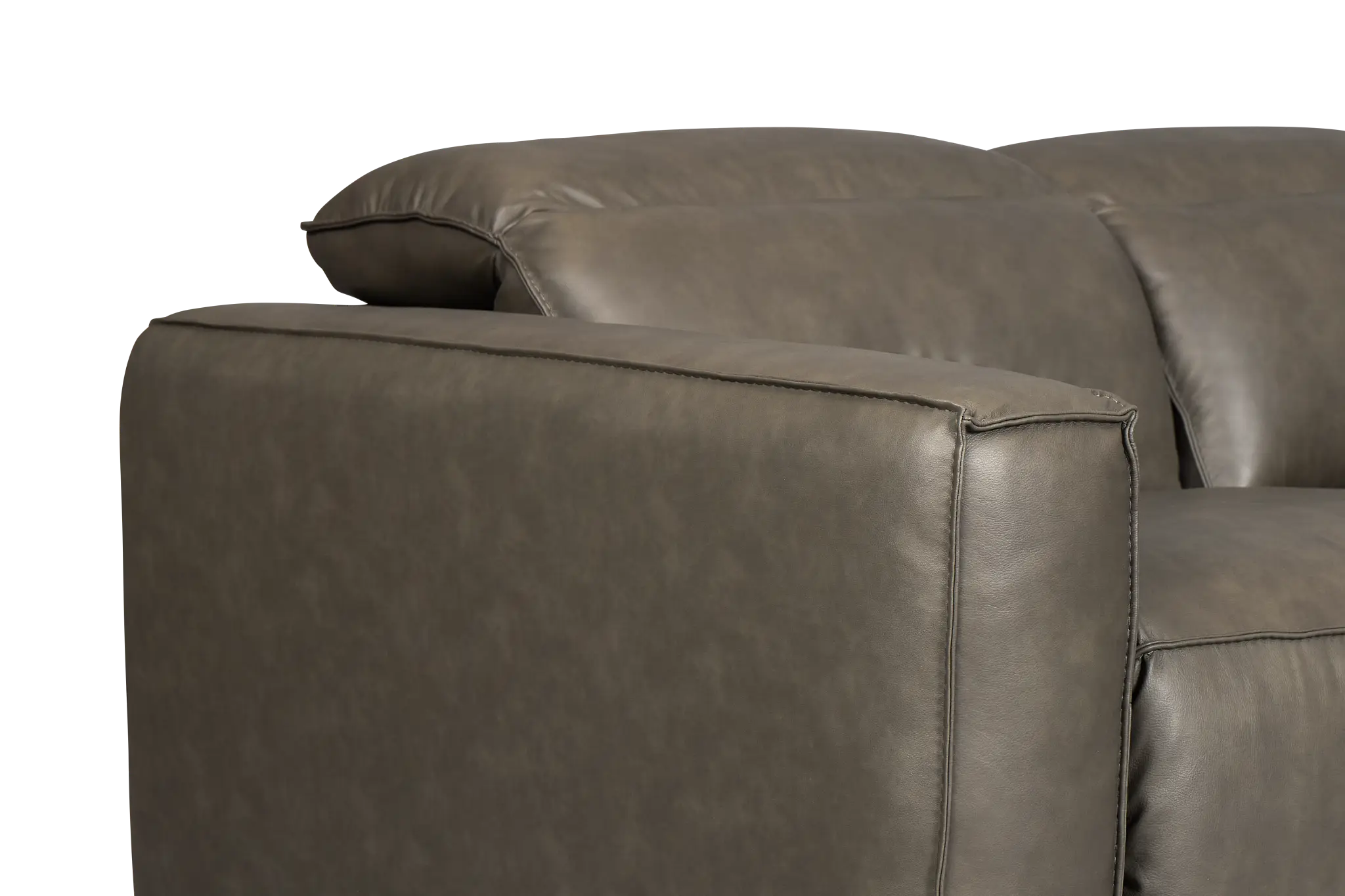 Ryland Dark Gray Lthr/vinyl Small Two-arm Power Reclining Sectional Ryland Dark Gray Lthr/vinyl Small Two-arm Power Reclining Sectional