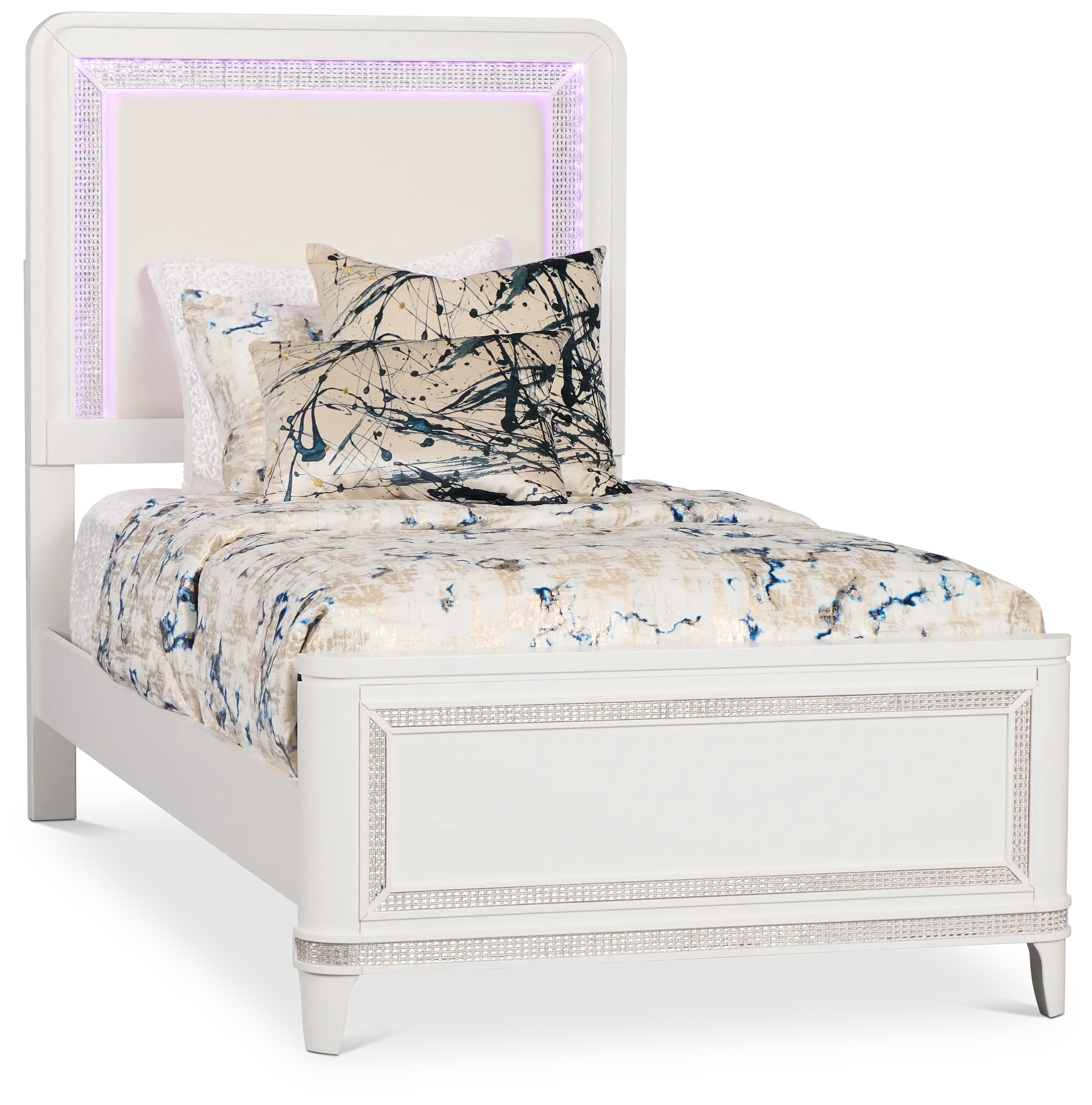 Milan White Uph Panel Bed Milan White Uph Panel Bed