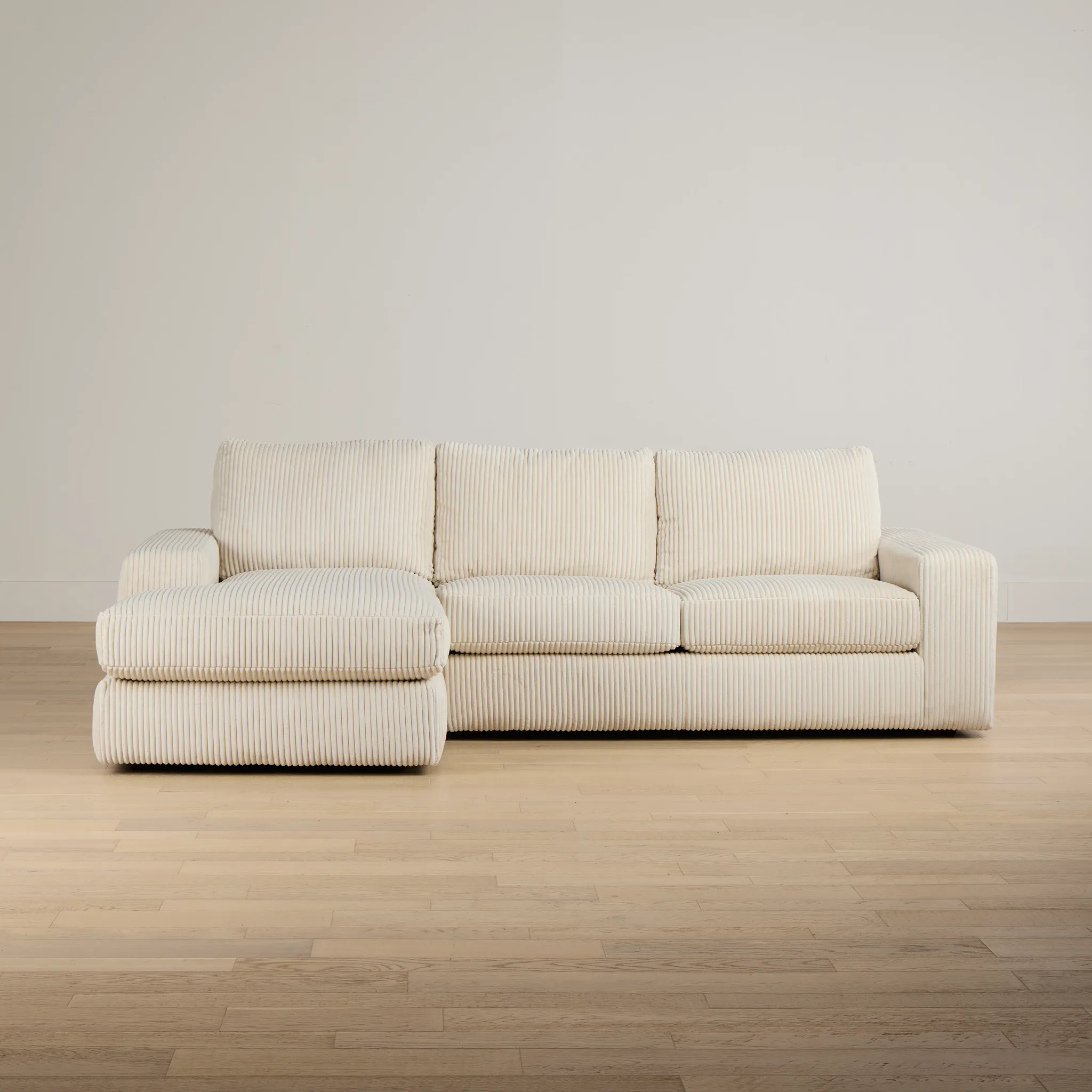Charlie Ivory Fabric Left Chaise Sectional