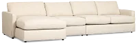 Maxwell Light Gray Fabric Small Left Chaise Sectional