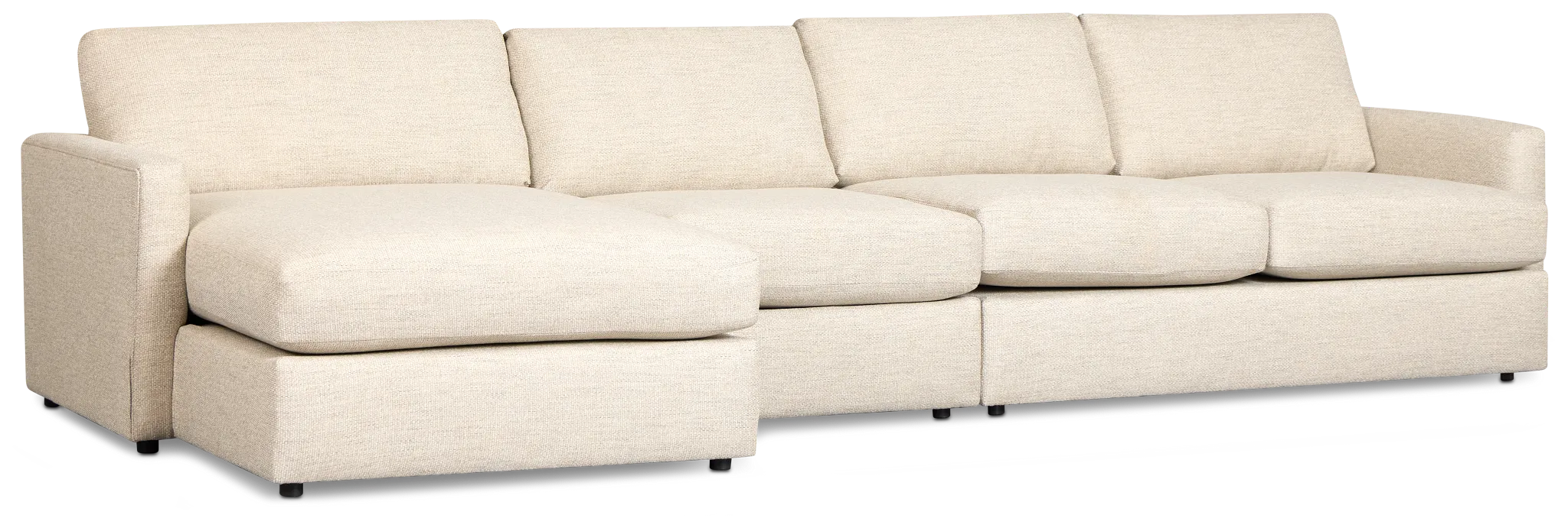 Maxwell Light Gray Fabric Small Left Chaise Sectional