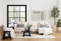 Maisie Light Beige Fabric Right Chaise Sectional