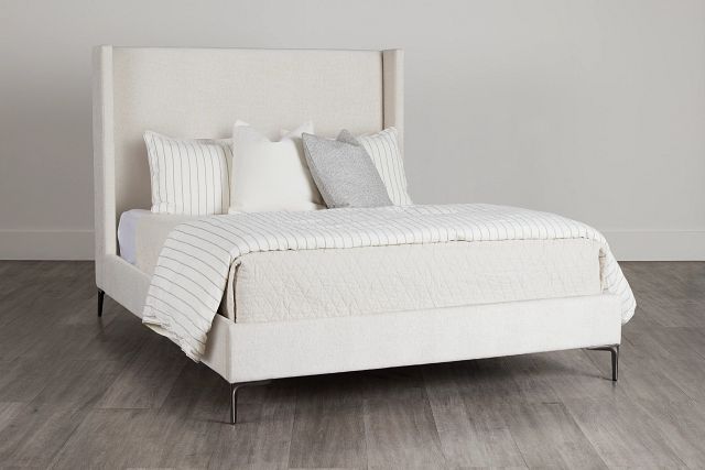 Kent Light Beige Uph Panel Bed