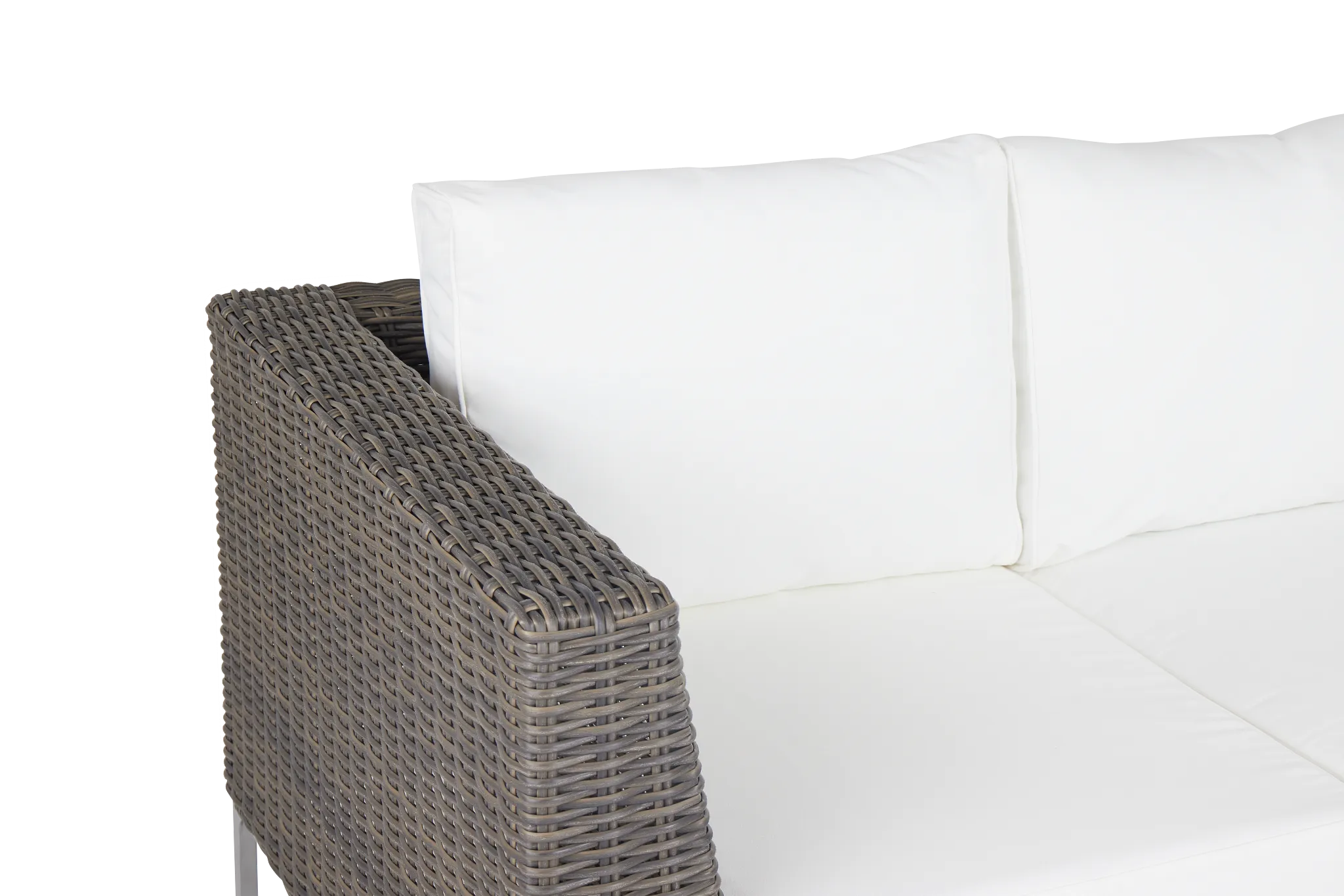 Tulum White Woven Sofa W/ 3 Cushion