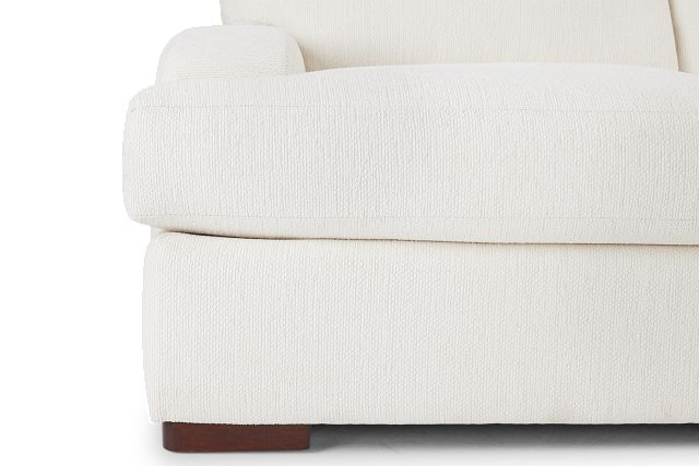 Alpha White Fabric Large Right Chaise Sectional