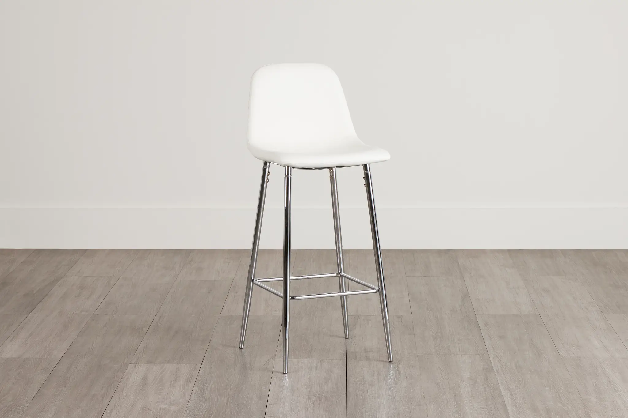 Havana Whitemicro Upholstered 30" Barstool W/ Chrome Legs Havana Whitemicro Upholstered 30" Barstool W/ Chrome Legs