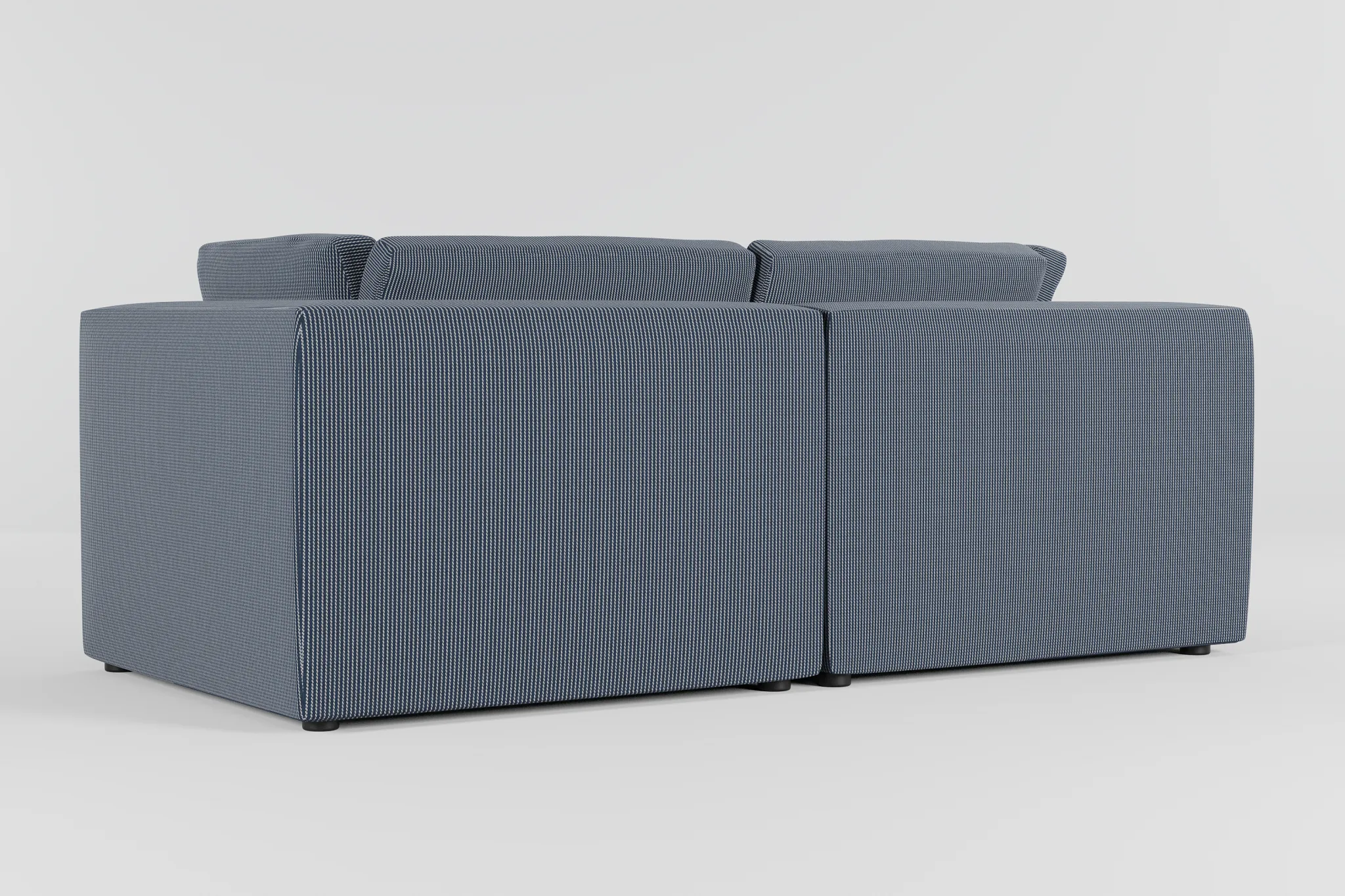Destin Lucy Navy Fabric 2-piece Modular Sofa