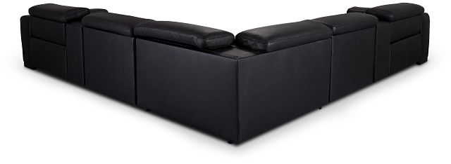 Lombardy Black Micro Large Dual Power Reclining Two-arm Sectional