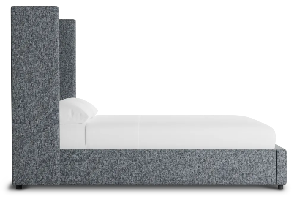 Captiva Elavation Gray 60" Upholstered Shelter Bed