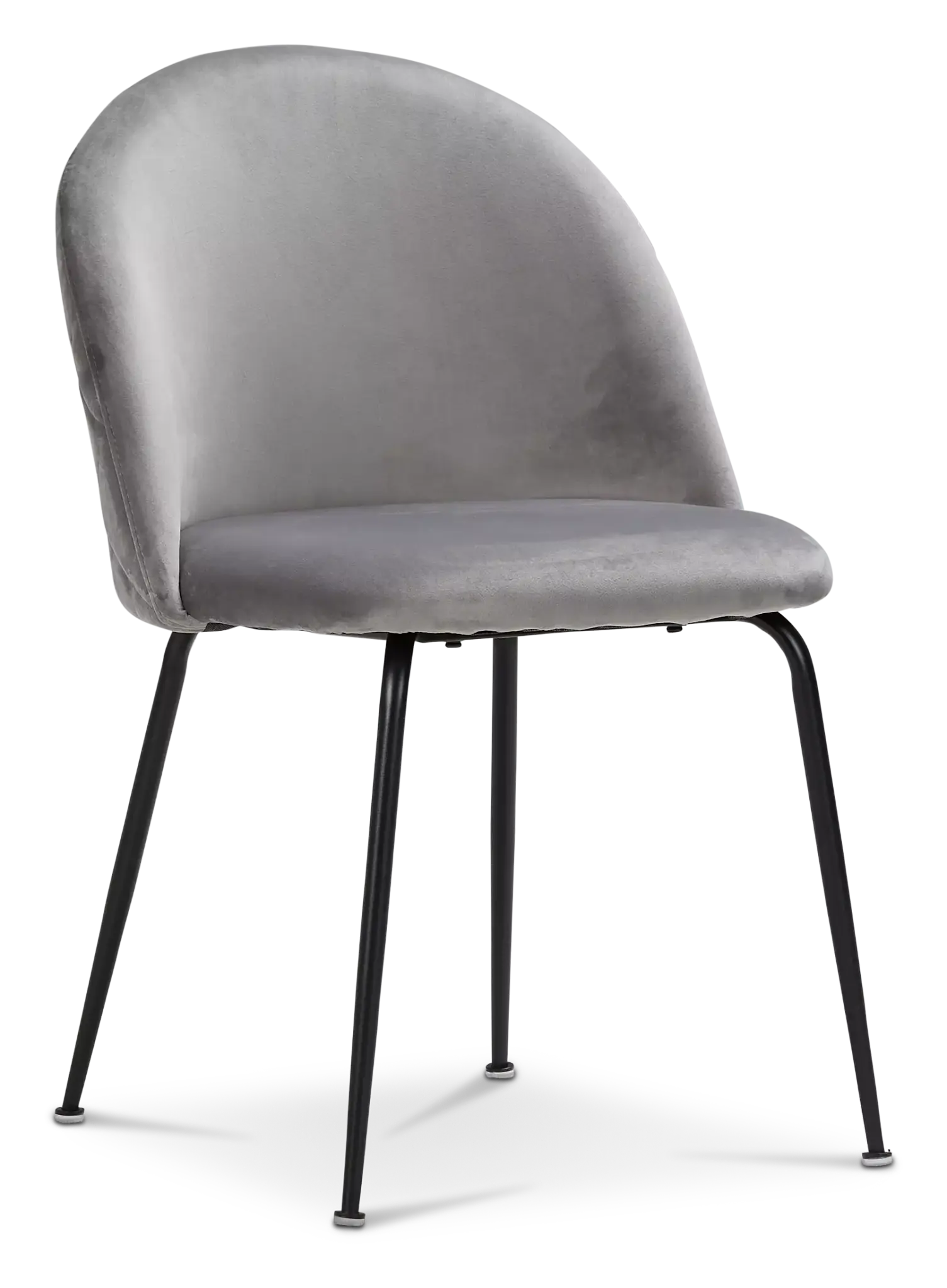 Capri Gray Velvet Upholstered Side Chair W/ Black Legs Capri Gray Velvet Upholstered Side Chair W/ Black Legs