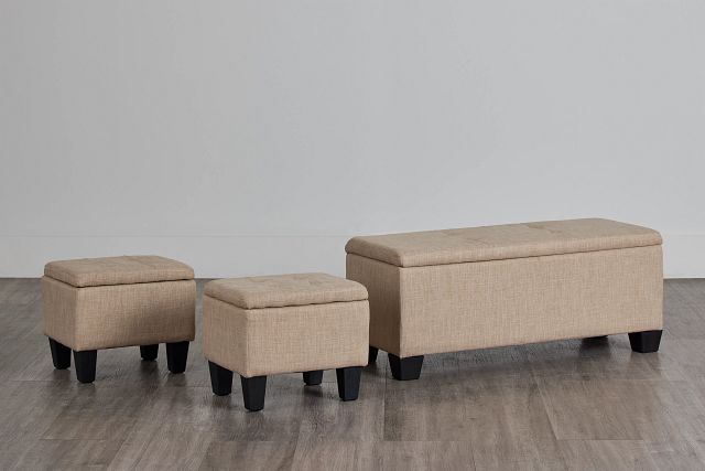 Ethan Light Beige Set Of 3 Bench