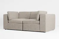 Destin Elite Brown Fabric 2-piece Modular Sofa