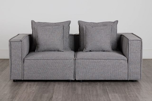 Tatum Gray Fabric 2 Piece Modular Sofa
