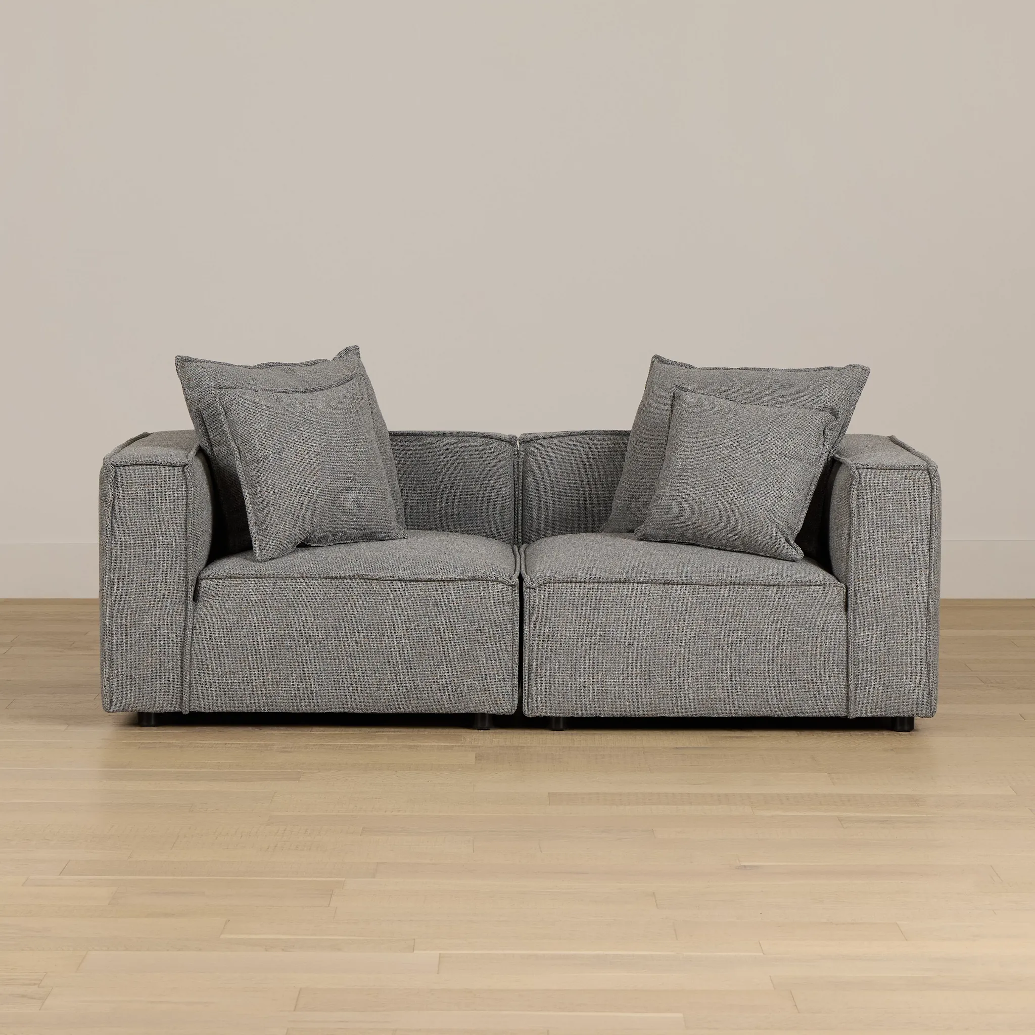 Tatum Gray Fabric 2-piece Modular Sofa