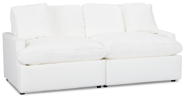 Skye White Fabric Power Reclining Sofa