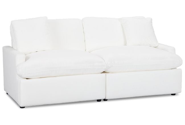 Skye White Fabric Power Reclining Sofa