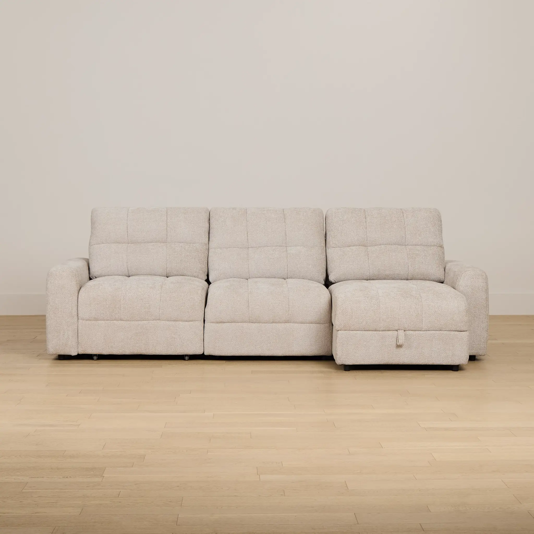 Hendrix Light Taupe Fabric Right Dual Power Extension Chaise Sectional Hendrix Light Taupe Fabric Right Dual Power Extension Chaise Sectional