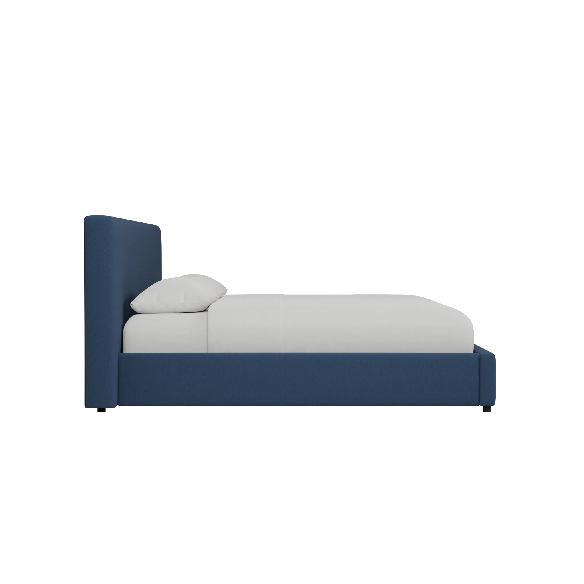 Grayton Revenue Dark Blue 44" Upholstered Platform Bed