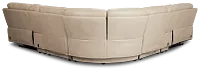 Benji Light Beige Lthr/vinyl Large Dual Power Reclining Two-arm Sectional