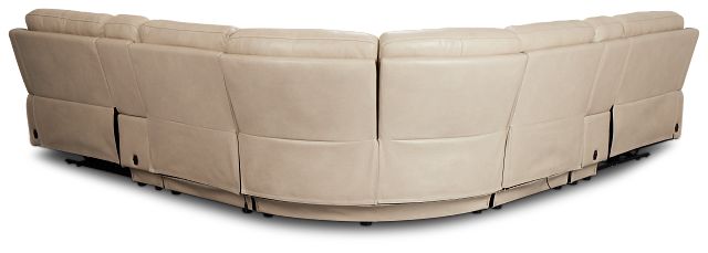 Benji Light Beige Lthr/vinyl Large Dual Power Reclining Two-arm Sectional