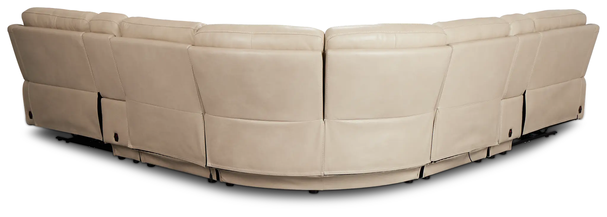 Benji Light Beige Lthr/vinyl Large Dual Power Reclining Two-arm Sectional Benji Light Beige Lthr/vinyl Large Dual Power Reclining Two-arm Sectional