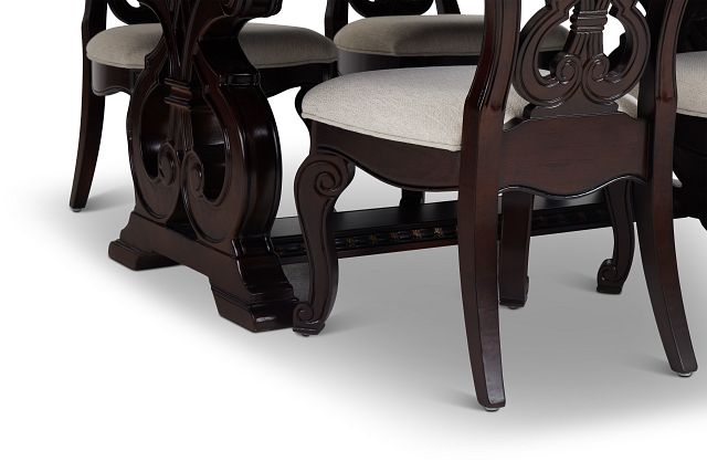 Vigo Dark Tone Rect Table & 4 Wood Chairs
