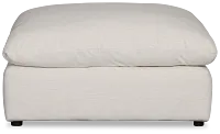 Serena White Fabric Ottoman