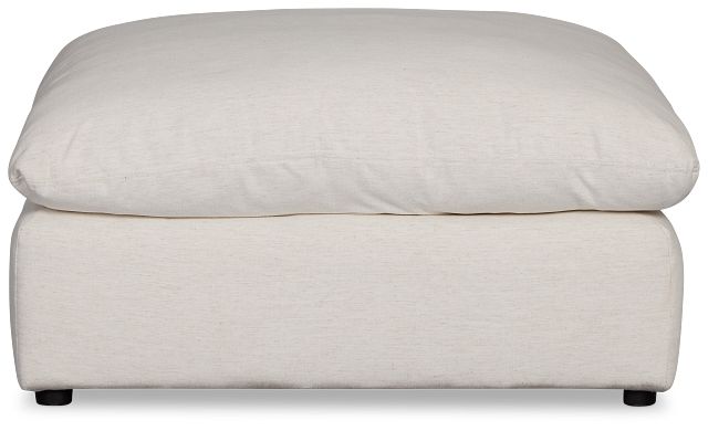 Serena White Fabric Ottoman