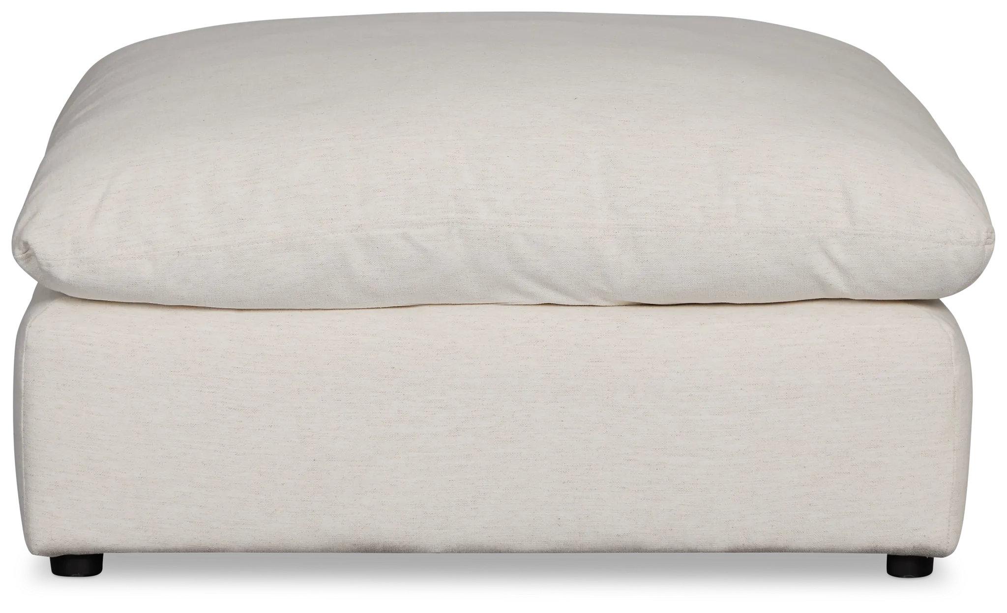 Serena White Fabric Ottoman