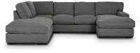 Veronica Dark Gray Down Small Left Bumper Sectional