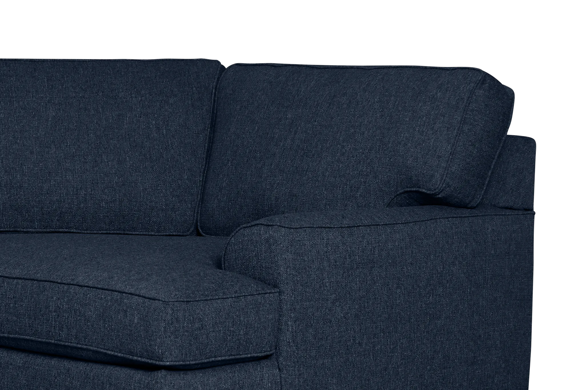 Sinclair Dark Blue Fabric Right Cuddler Cooling Memory Foam Sectional
