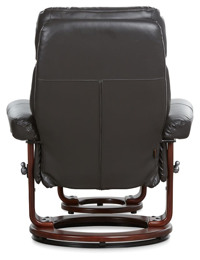 Fisher Dark Gray Micro Recliner & Ottoman