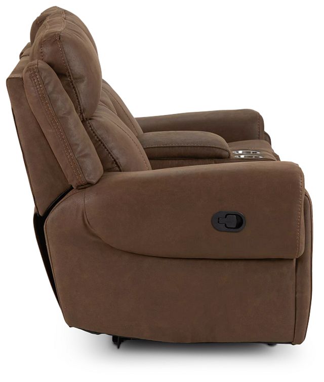 Scout Brown Micro Reclining Console Loveseat (4)