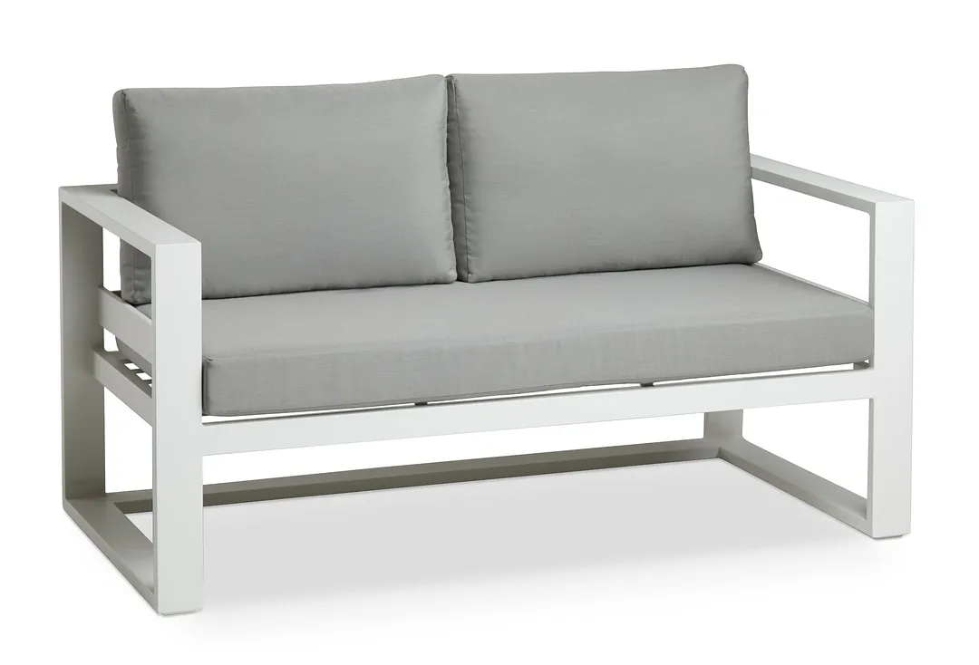 Lisbon Gray Aluminum Loveseat