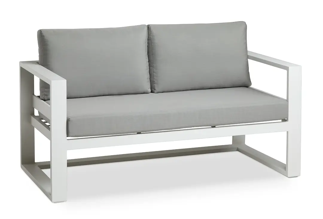 Lisbon Gray Aluminum Loveseat Lisbon Gray Aluminum Loveseat