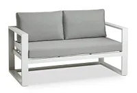 Lisbon Gray Aluminum Loveseat